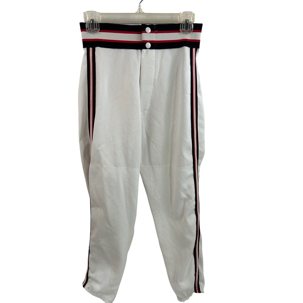 Don Alleson Athletic Baseball Pants Small White Red Black Striped Mens